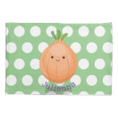 Cute grappige cartoon van bruine uien kussensloop (Achterkant)