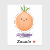 Cute grappige cartoon van bruine uien sticker (Vel)