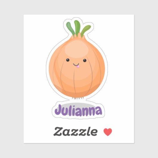Cute grappige cartoon van bruine uien sticker (Vel)