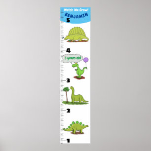 Cute grappige cartoon van dinosaurusdieren poster