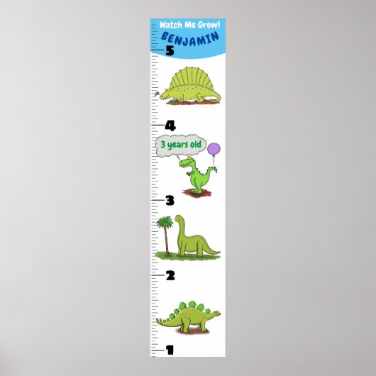 Cute grappige cartoon van dinosaurusdieren poster (Voorkant)