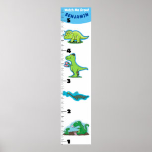 Cute grappige cartoon van dinosaurusdieren poster