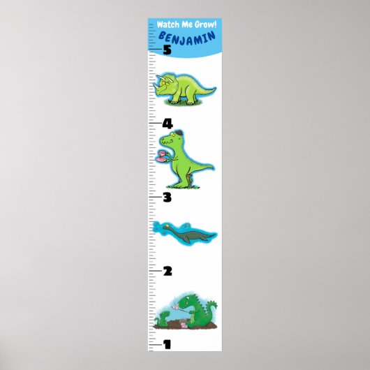 Cute grappige cartoon van dinosaurusdieren poster (Voorkant)