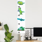 Cute grappige cartoon van dinosaurusdieren poster (Thuiskantoor)
