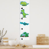 Cute grappige cartoon van dinosaurusdieren poster (Keuken)