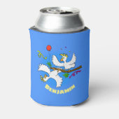 Cute grappige cartoon van het feest van de cocktai blikjeskoeler (Blikje Achterkant)