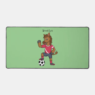 Cute grappige cartoon voor paardenvoetbal bureaumat