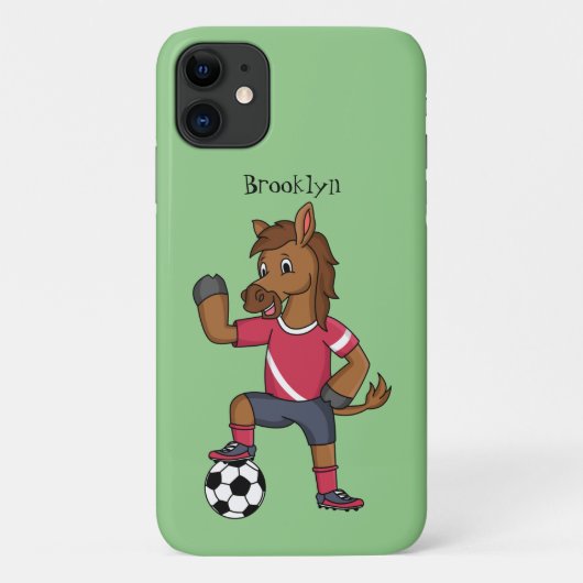 Cute grappige cartoon voor paardenvoetbal Case-Mate iPhone case (Achterkant)