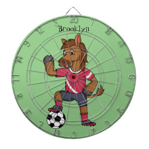 Cute grappige cartoon voor paardenvoetbal dartbord