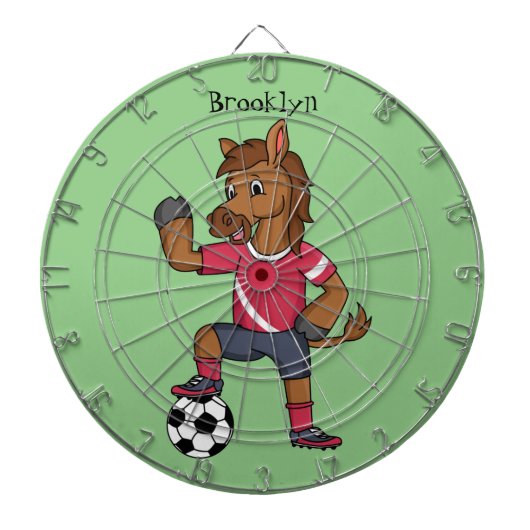 Cute grappige cartoon voor paardenvoetbal dartbord (Voorkant)