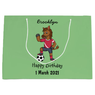 Cute grappige cartoon voor paardenvoetbal groot cadeauzakje