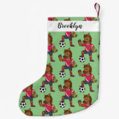 Cute grappige cartoon voor paardenvoetbal kleine kerstsok (Achterkant)