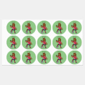 Cute grappige cartoon voor paardenvoetbal labels (Vel)