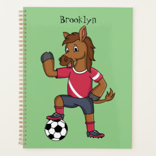 Cute grappige cartoon voor paardenvoetbal planner