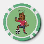 Cute grappige cartoon voor paardenvoetbal poker chips (Achterkant)