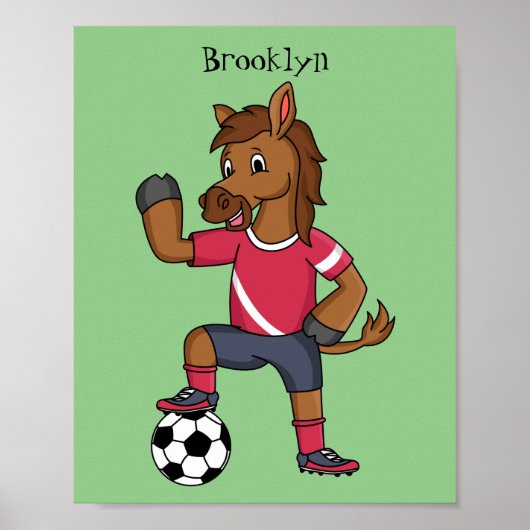 Cute grappige cartoon voor paardenvoetbal poster (Voorkant)