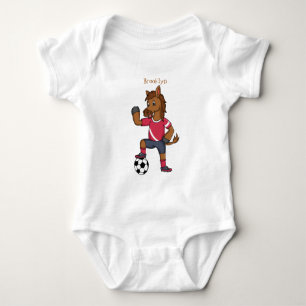 Cute grappige cartoon voor paardenvoetbal romper