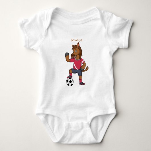 Cute grappige cartoon voor paardenvoetbal romper (Voorkant)