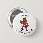 Cute grappige cartoon voor paardenvoetbal ronde button 5,7 cm (Voorkant /achterkant)