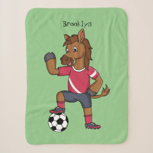 Cute grappige cartoon voor paardenvoetbal sherpa deken