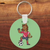 Cute grappige cartoon voor paardenvoetbal sleutelhanger (Voorkant)