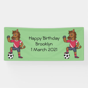 Cute grappige cartoon voor paardenvoetbal spandoek