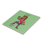 Cute grappige cartoon voor paardenvoetbal tegeltje (Zijkant)