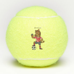 Cute grappige cartoon voor paardenvoetbal tennisballen