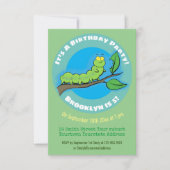 Cute grappige caterpijler op een cartoon kaart (Voorkant)