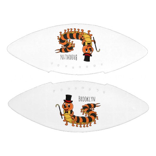 Cute grappige centipede cartoon illustratie american football (Panelen)