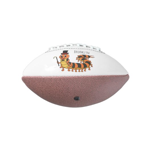 Cute grappige centipede cartoon illustratie american football (Gedraaid 270)