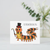 Cute grappige centipede cartoon illustratie briefkaart (Staand voorkant)