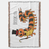 Cute grappige centipede cartoon illustratie deken (Voorkant Verticaal)