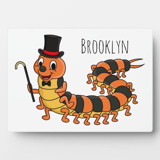 Cute grappige centipede cartoon illustratie fotoplaat (voorkant)