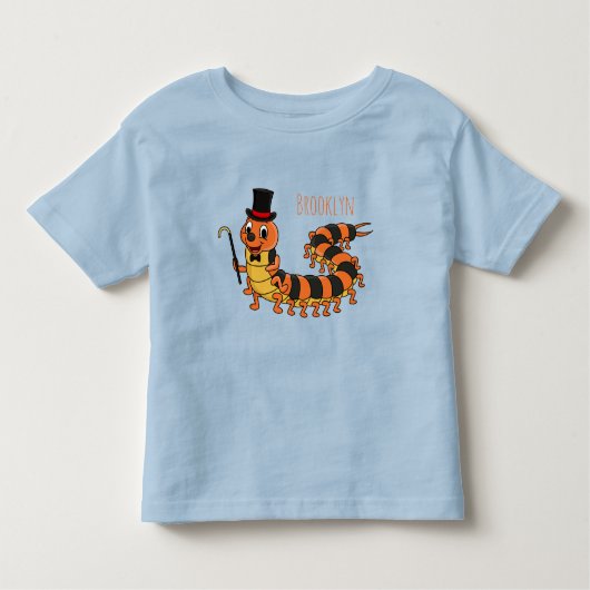 Cute grappige centipede cartoon illustratie kinder shirts (Voorkant)