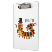 Cute grappige centipede cartoon illustratie klembord (Links)