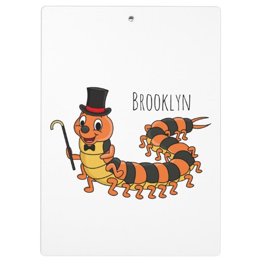 Cute grappige centipede cartoon illustratie klembord (Achterkant)