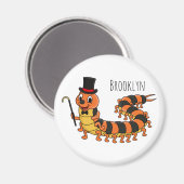 Cute grappige centipede cartoon illustratie magneet (Voorkant / Achterkant)