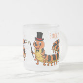 Cute grappige centipede cartoon illustratie matglas koffiemok (Voorkant rechts)