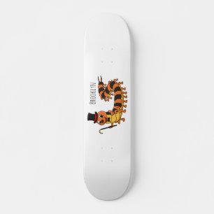 Cute grappige centipede cartoon illustratie persoonlijk skateboard