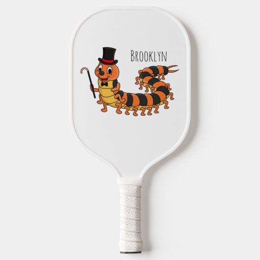 Cute grappige centipede cartoon illustratie pickleball paddle (Voorkant)