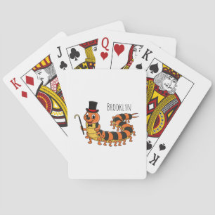 Cute grappige centipede cartoon illustratie pokerkaarten