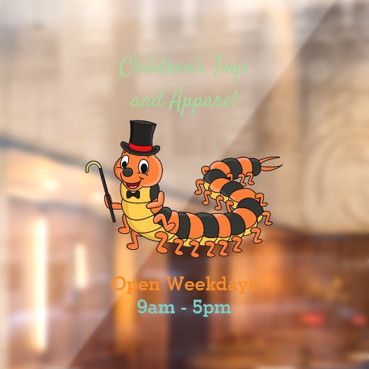 Cute grappige centipede cartoon illustratie raamsticker (Vel 2)