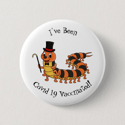 Cute grappige centipede cartoon illustratie ronde button 5,7 cm (Voorkant)