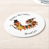 Cute grappige centipede cartoon illustratie ronde kartonnen onderzetter (Gebogen)