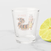 Cute grappige centipede cartoon illustratie shot glas (Achterkant)