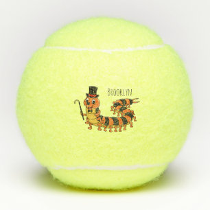 Cute grappige centipede cartoon illustratie tennisballen