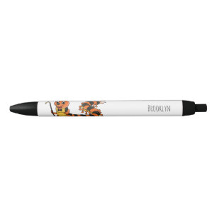 Cute grappige centipede cartoon illustratie zwarte inkt pen