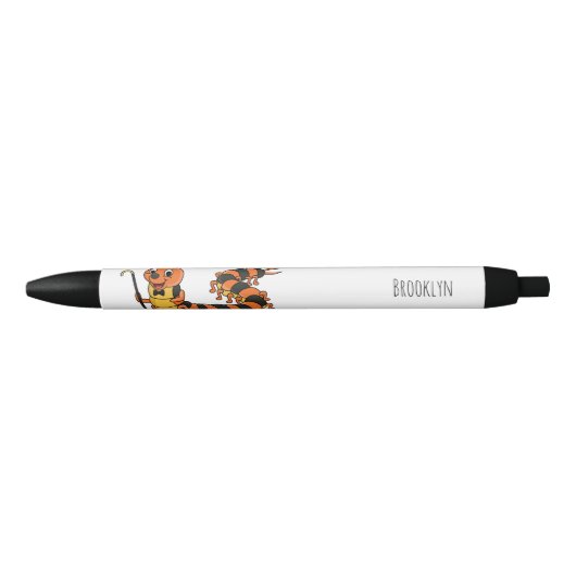 Cute grappige centipede cartoon illustratie zwarte inkt pen (Voorkant)