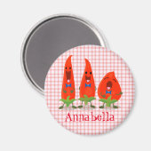 Cute grappige chili hot pepper trio cartoon magneet (Voorkant / Achterkant)
